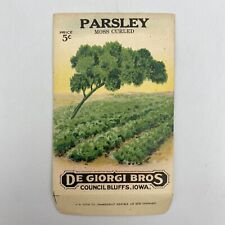 Antique Paper Seed Packet - De Giorgi Bros Seed Co. - Moss Curled Parsley picture