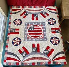 Vintage Quilt, Patriotic, Handmade, Limited Edition With Hanging Sleeve 60”x50” picture