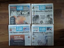 Lot of 4 USA TODAY Original 9/11 Newspapers September 12-17, 2001 ACT OF WAR picture
