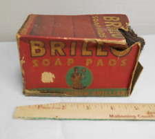 Vtg. Brillo Soap Pad Box and Pads Box Flap Offer Rough Shape Advertising picture