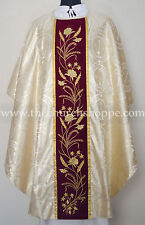 metallic gold gothic vestment & mass and stole set,Gothic chasuble,casula,casel picture