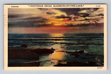 Houston TX-Texas, General Greetings Madison On The Lake, Vintage c1938 Postcard picture