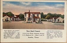 Austin Texas San Jose Court Roadside Hotel Apartments Vintage Postcard c1930 picture