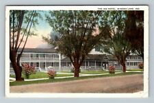 Winona Lake Indiana, THE INN HOTEL, Exterior, c1922 Vintage Postcard picture