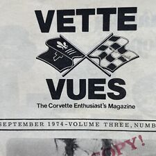 Vette Vues September 1974 Corvette Enthusiast Magazine NCCC WSCC 1974 picture