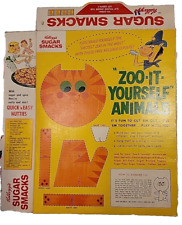 Vtg Kelloggs Sugar Smacks Quick Draw McGraw Zoo It Cat Cereal Box Hanna Barbera picture