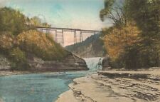 c.1907-15 Erie R.R. Bridge N.Y. Hand Colored Postcard 2T6-348 picture
