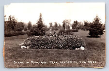 Vintage RPPC Ladysmith WI Scene in Memorial Park Real Photo Postcard Q33 picture