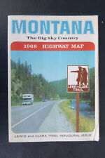 1968 Montana  official highway road  map  oil  gas Lewis and Clark trail picture