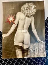 Vintage 60’s Girl Pretty Bosom PIN UP Risque Nude Original B&W Girlie Photo #64 picture