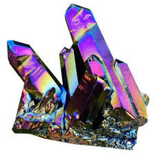 150g Large Natural Rainbow Aura Titanium Quartz Stone Crystal VUG Cluster Reiki picture