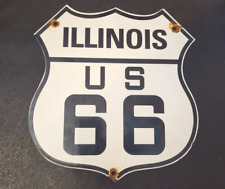 VINTAGE STATE OF ILLINOIS U.S. US ROUTE 66 HIGHWAY ROAD SIGN 11 Inch picture