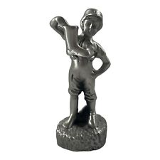 Boy in the Boot Vintage 6 Inch Pewter Statue Houlton Maine 1980's Numbered picture