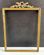 Antique French Napoleon III Brass Ribbon Bow Picture Frame picture