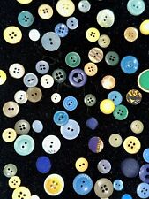 Lot of  Buttons Blue - Green - Yellow Lot of Antique Sewing Buttons Cute Crafts picture