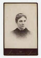 Antique Circa 1880s Cabinet Card Beautiful Woman Victorian Era Dress Cortland NY picture