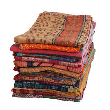 Mix Lot 10 PC Indian Quilt Handmade Throw Twin Kantha Vintage Reversible Blanket picture