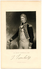 THOMAS TROWBRIDGE, British Rear Admiral/Napoleonic Wars, 1832 Engraving 9703 picture