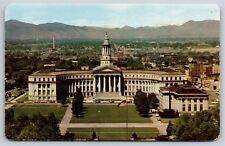 Denver Colorado~Air View Civic Center~Vintage Postcard picture