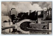 1948 Arch Bridge River Downtown District San Antonio TX RPPC Photo Postcard picture