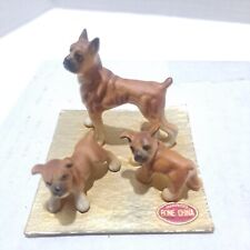 Vintage Inarco Bone China Miniature Boxer Dogs Mom And Puppies E-501/B Japan picture
