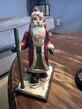 Raz Imports Old World Style Santa With Gift Bag And Staff 6” picture