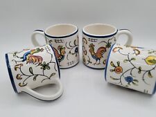 Neiman Marcus Rooster Mugs Hand Painted By Pintado A Mao Portugal Vintage Rare picture