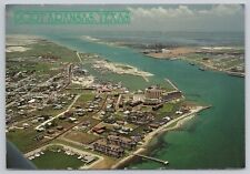 Port Aransas Texas, Harbor Aerial View, Vintage Postcard picture
