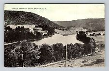 Deposit NY-New York, Dam in Delaware River, c1924 Vintage Souvenir Postcard picture