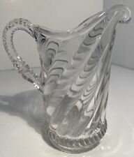 Vintage Swirl Pattern Footed Pitcher 6” Tall Nice picture