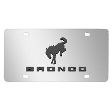 Ford Bronco 3D Dark Gray Logo on Chrome Stainless Steel License Plate picture
