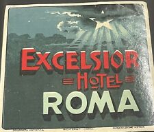 1920's-30's Excelsior Hotel Roma Italy Richter Luggage Label Vintage Star picture