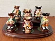 ROYAL DOULTON TINY TOBYS CHARACTER JUG SET W DISPLAY STAND SET OF 6 LE 2500 picture