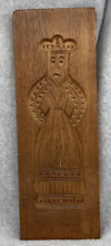 VTG Dutch/German Wood Speculaas Queen Cookie Board Mold Stamp Press Carved Folk picture