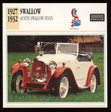 1927 - 1932  Swallow Austin Swallow Seven  Classic Cars Card picture