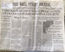 VINTAGE WALL STREET JOURNAL WORLD TRADE CENTER DESTROYED 9/12/01 picture