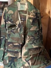 Miltary issue woodland camo uniform - Jacket and pants.   Small/Medium & Reg picture