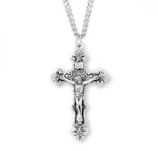 Filigree Scroll Relief Design Crucifix 1.9in x 1.1in Features 24in Long chain picture