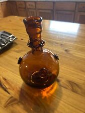 EMPTY RARE AMBER GLASS FIRE EXTINGUISHER OPEN PONTIL?  picture