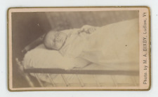 Antique CDV Circa 1870s Post Mortem Portrait of Baby Bixby Ludlow, VT picture