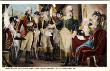 Washington Declining Overtures From Cornwallis, At Yorktown, Virginia Postcard picture