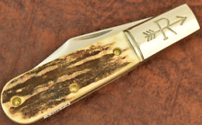 RUSSELL BARLOW MADE IN USA GENUINE STAG BARLOW KNIFE NICE 0276 (15874) picture