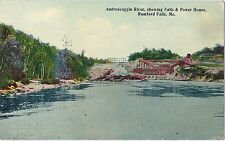 Rumford Falls ME Androscoggin River Falls Power House Maine Postcard picture