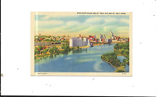 Vintage Postcard Mississippi River & St Paul Skyline St Paul   MINN       Linen picture