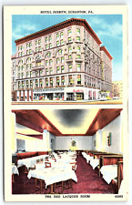1930s SCRANTON PA HOTEL JERMYN THE RED LACQUER ROOM DUAL VIEW POSTCARD P2137 picture