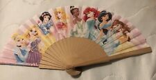 Rare Vintage Disney Princess Wooden Folding Fan Made in Spain picture