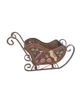 VINTAGE/Unusual/Xmas metal SLEIGH/, bird accents/ Grannycore Gift  picture