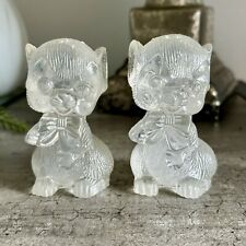 Vintage Clear Plastic Pair Mice Mouse Salt & Pepper Shakers picture