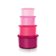 Tupperware New One-touch Toppers Canisters with Lids, Set of 4 Purple & Pink picture