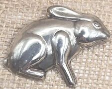 Vintage Sterling Silver Bunny Rabbit Hare Brooch Pendant Handcrafted Pin picture